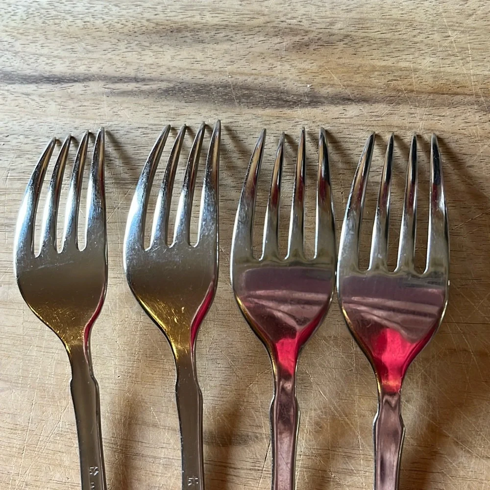 JA Henckels PROVENCE 18/10 Stainless Steel LOT of 4 salad forks 7” glossy satin